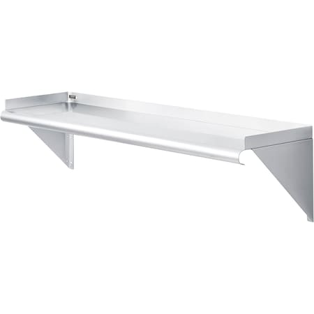 Global Industrial Wall Mount Shelf with 1-1/2 Lip 18 Gauge 430 Stainless Steel 48W x 12D 493628